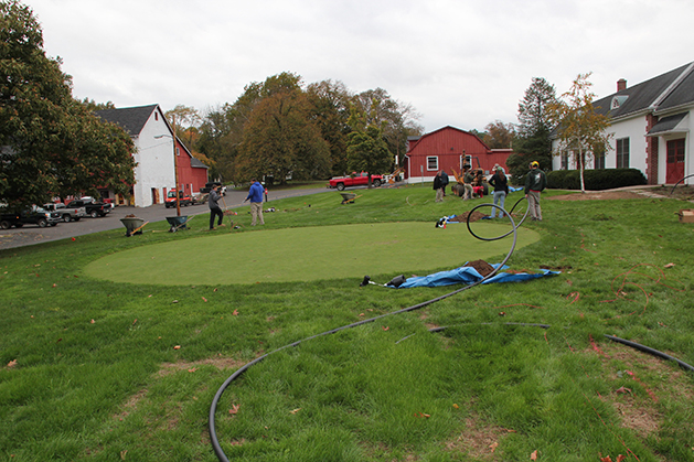 Delaware Valley students install irrigation on campus putting green