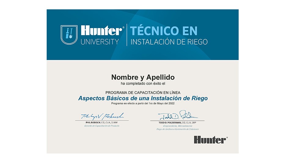  Hunter Industries launches training platform in Spanish 