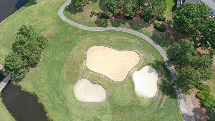 The 17th hole at the Myrtlewood Golf Club Palmetto Course.