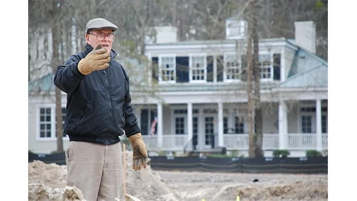 Pete Dye pictured in a renovation visit to The Ford Plantation in Richmond Hill, Georgia. The legendary golf course architect died Jan. 9 at 94.