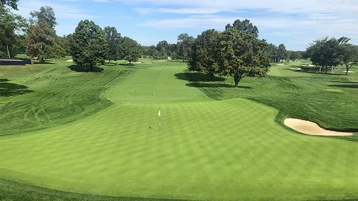 The 18th hole of the Winged Foot Golf Club West Course.