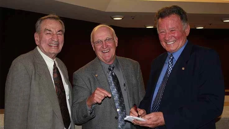 Frank Dobie, middle, with Joe Duich and Tom Burrows at a Penn State Turfgrass Alumni Association event in 2007. Dobie retired in 2020 after spending almost his entire career at The Sharon (Ohio) Golf Club.