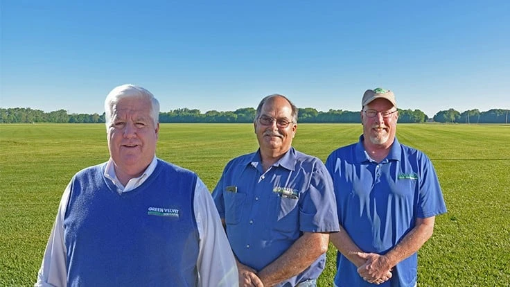 Randy Tischer, Mike Blair and Doug Swope of Green Velvet Sod Farms.