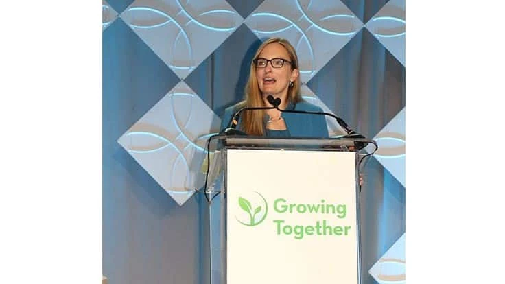 RISE President Megan Provost addressed an in-person and online audience during the RISE 31st Annual Meeting held with CropLife America in Florida.
