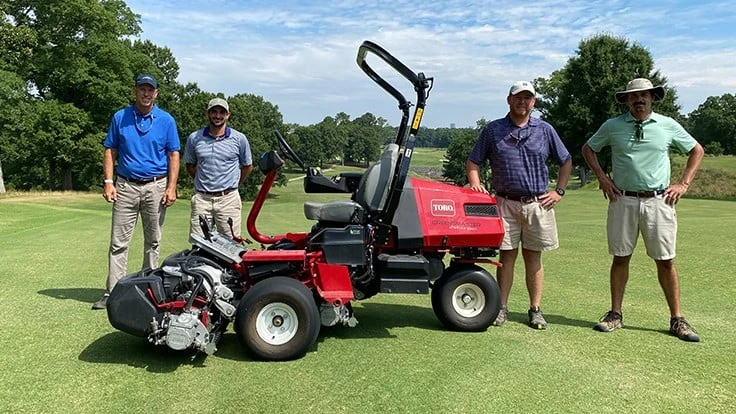 Scott Kennon, Bobby Sabour, Jeremy Pyles and John Wells lead the turf management team at Myers Park Country Club.