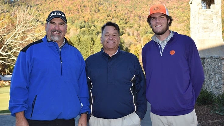 From left, golf course superintendent Jeremy Boone, CGCS, with Springdale general manager, Buddy Lawrence, and assistant golf course superintendent, Ryan Ponder.