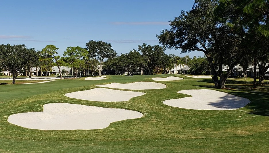 The seventh hole on the Champions Course at Palm Aire Country Club in Sarasota, Florida.