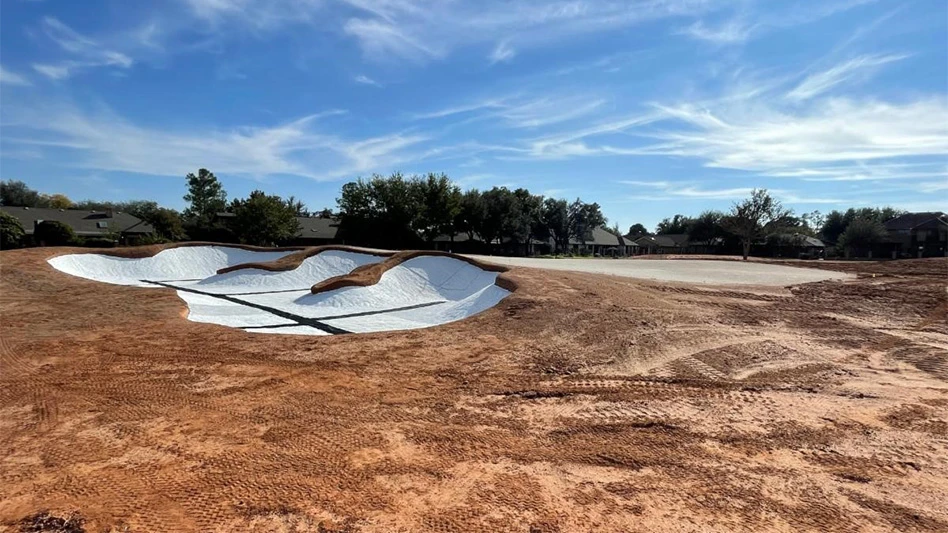 The West Nine's second green under renovation.