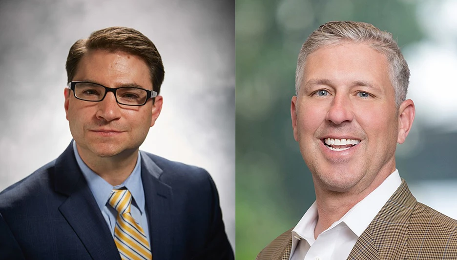 Shane Porzio, left, will succeed Jim Tanner as Profile Products CEO on April 1, 2023.
