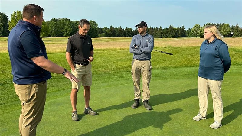 Emma Seward, far right, has joined AQUA•AID as a research associate participating in the company's mentorship program.