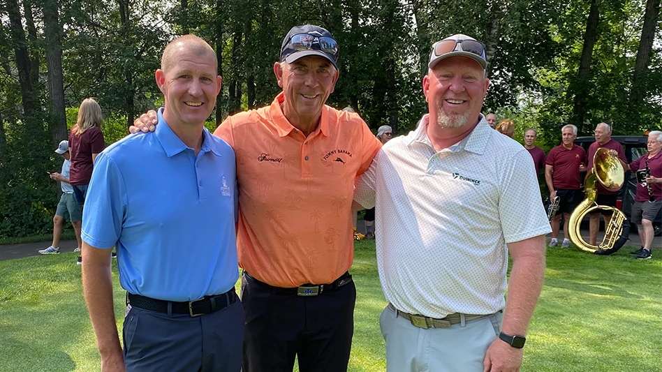 From left: Cragun's Resort director of golf maintenance Matt McKinnon, Duininck Golf's Judd Duininck and architect Tom Lehman.