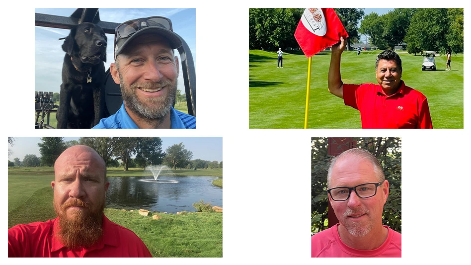 Clockwise from top left, Todd Zoerink of Elmwood GC, Tony Miranda of Pinecrest GC, Aaron Walding of Pacific Springs GC, and Joe Neumann of Dodger Rivreside GC.