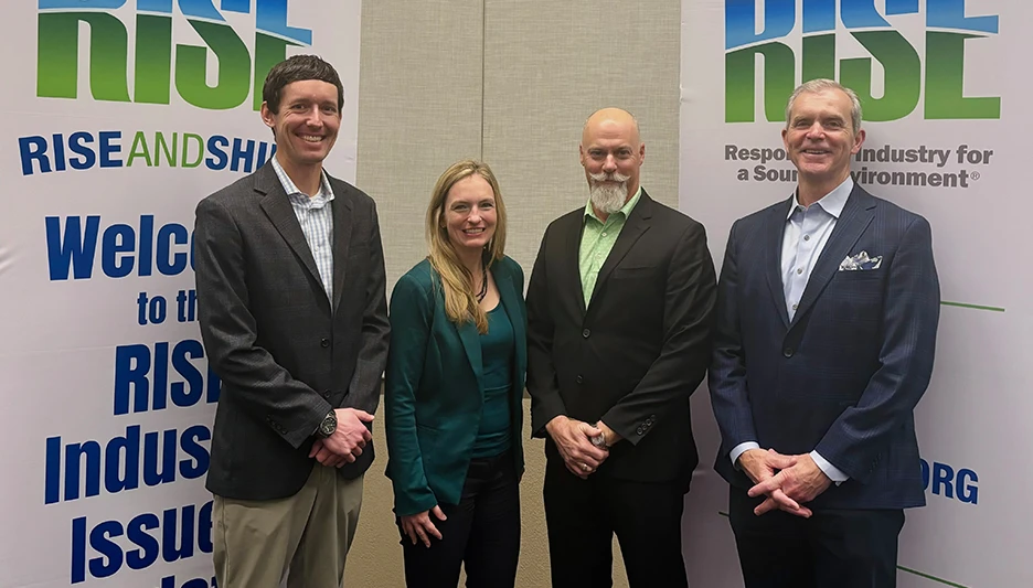 From left: CommonGround superintendent Mitch Savage, RISE President Megan Provost, Marriott Golf’s David Robinson and PBI-Gordon’s Neil Cleveland.