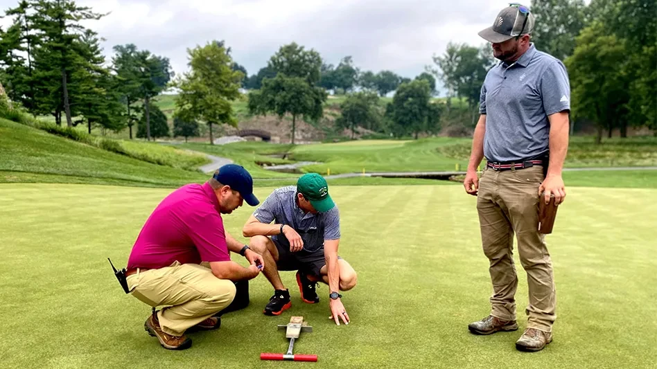 Director of agronomy Josh Saunders, USGA Green Section agronomist Elliott Dowling and superintendent Matt Wolfe have collaborated closely to prepare Lancaster Country Club for the U.S. Women’s Open.