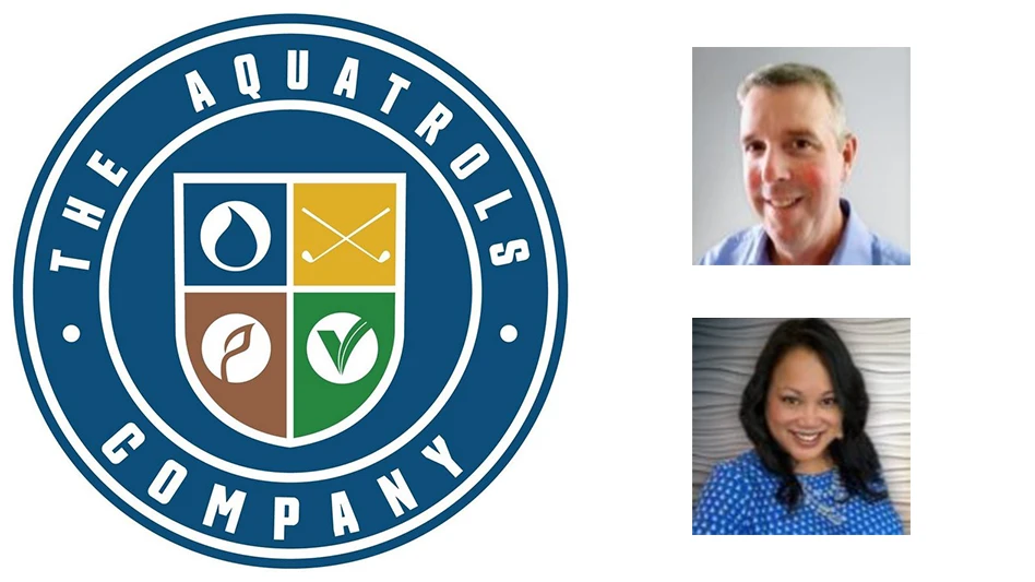 The Aquatrols Company logo next to new hires David Libby and Kate Garassino.