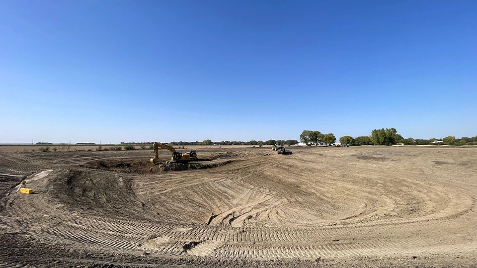 A partially excavated lake at Old Dane Golf Club in Nebraska.