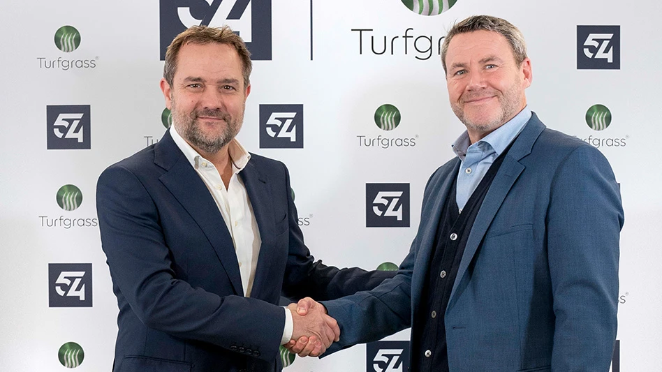 54 CEO Ed Edwards with Turfgrass founder John Clarkin