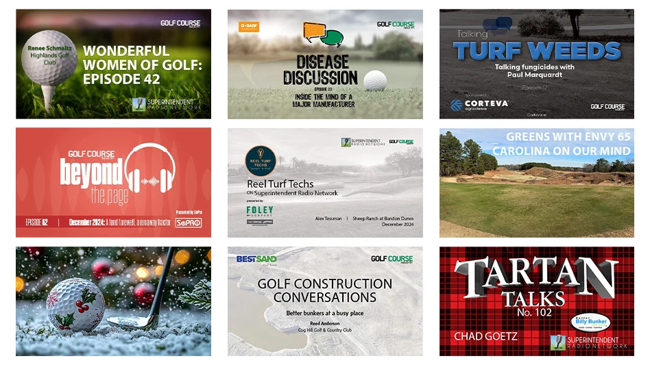 A collage of title cards for Superintendent Radio Network December 2024 podcast episodes.