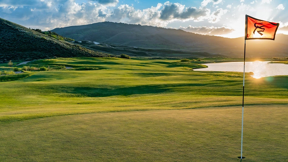 The 17th green at Grand Elk Country Club in Colorado.