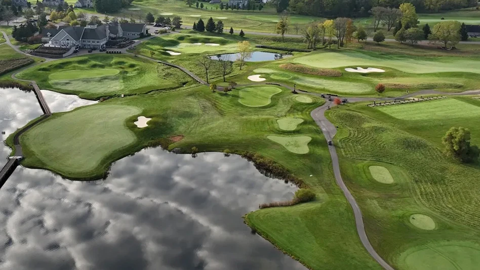 An aerial photograph of Cobblestone Creek Country Club in Victor, New York.