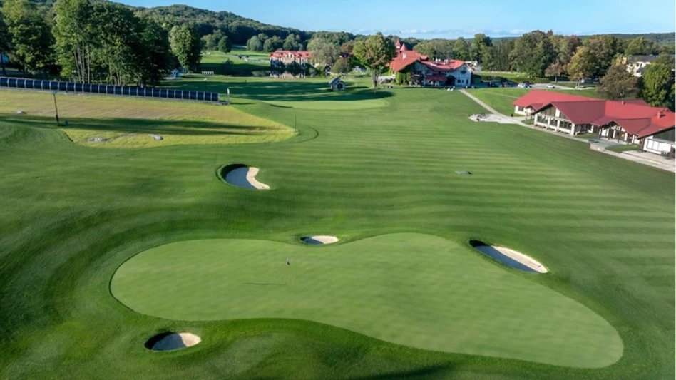 An aerial photograph of Boyne Resort's new Doon Brae short course.