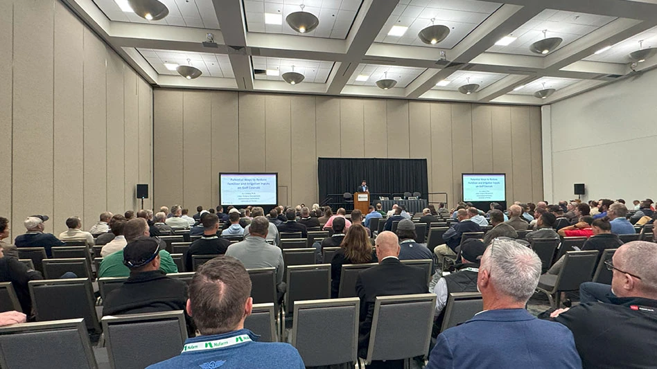 Dr. A.J. Lindsey presents on reducing fertilizer and inputs.