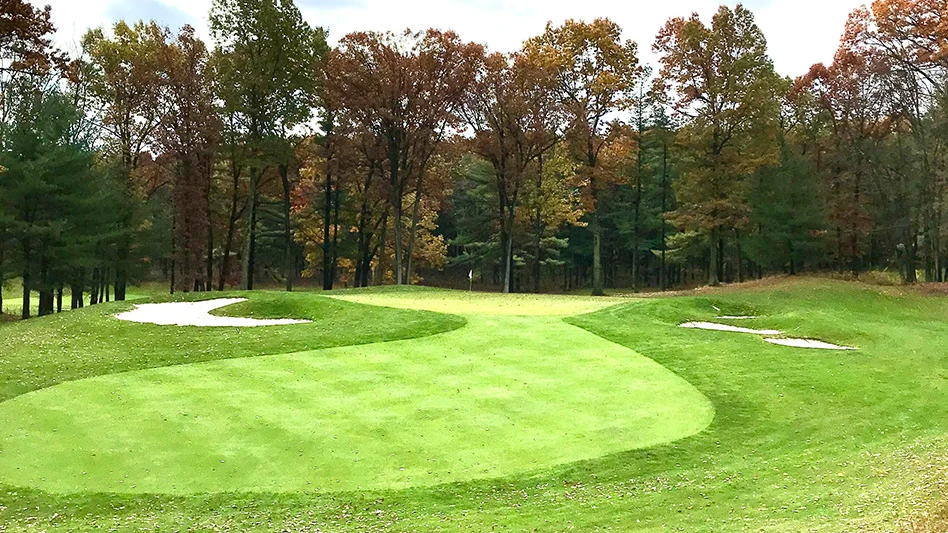 The third hole at Toftrees Golf Resort in State College, Pennsylvania.