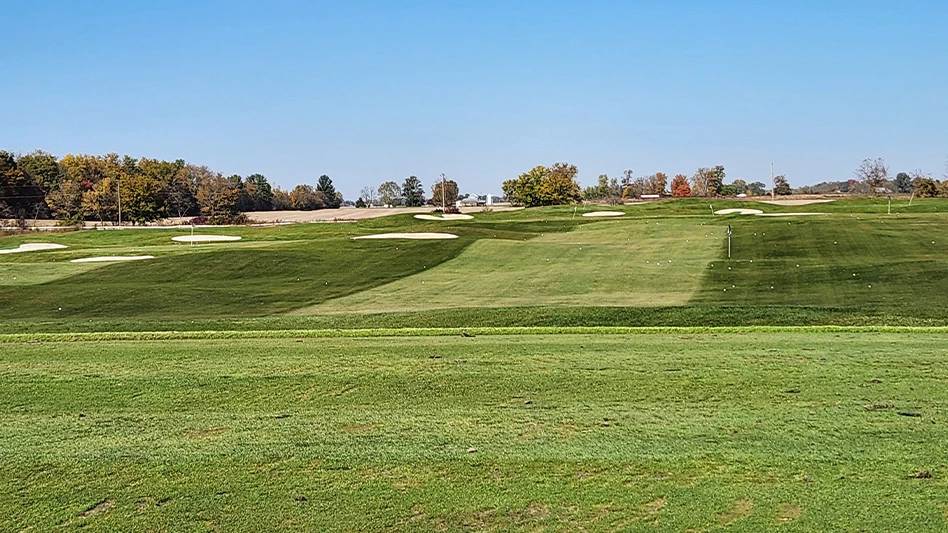 The driving range at Bear Slide Golf Club in Cicero, Indiana.