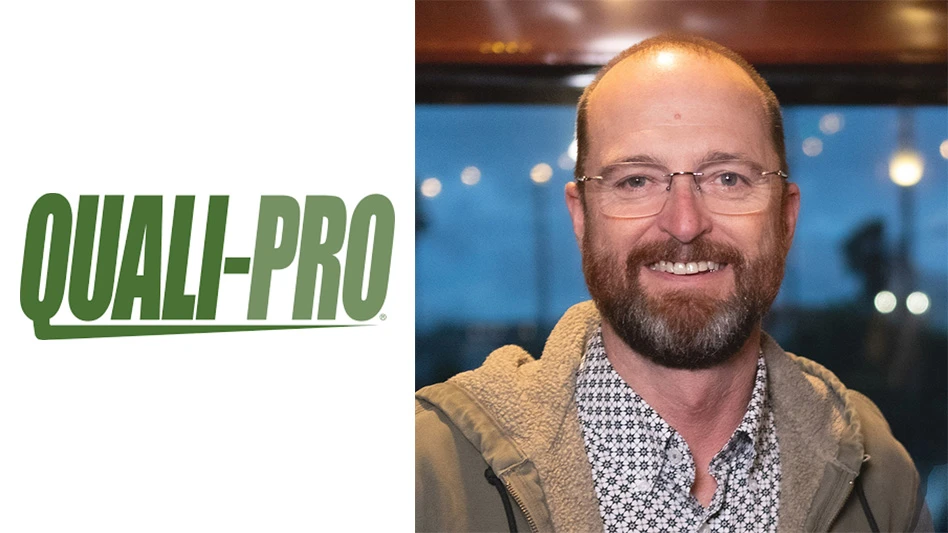 Quali-Pro key account manager Jake Wylie next to the company's logo.