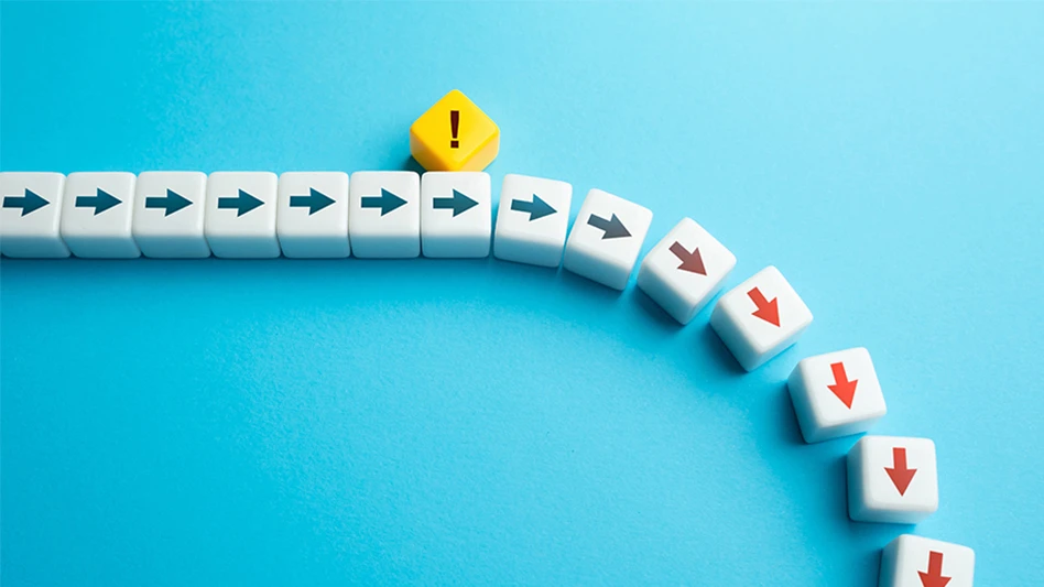 Arrows going down on dice